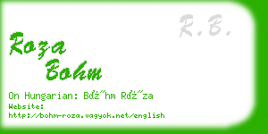 roza bohm business card